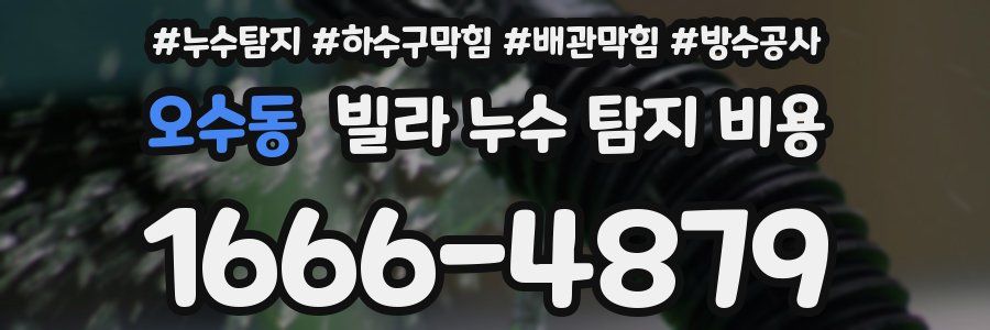오수동 빌라 누수 탐지 비용
