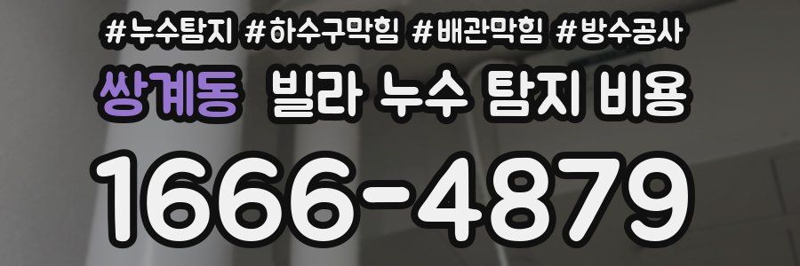 쌍계동 빌라 누수 탐지 비용