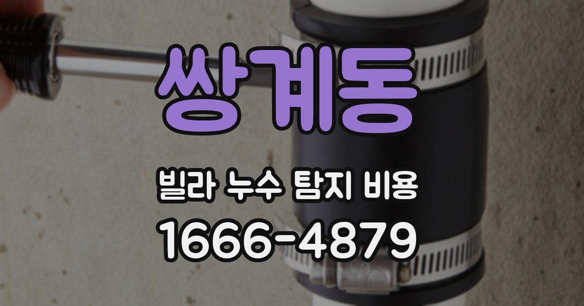 쌍계동 빌라 누수 탐지 비용
