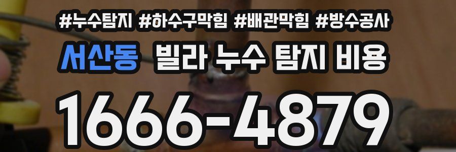 서산동 빌라 누수 탐지 비용