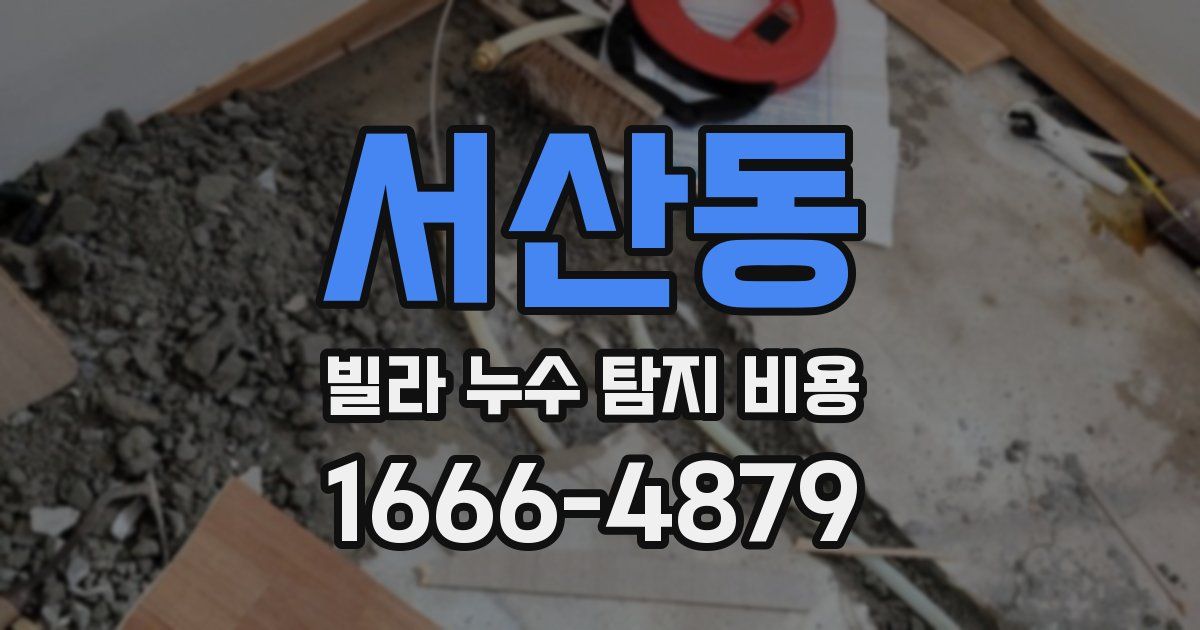 서산동 빌라 누수 탐지 비용