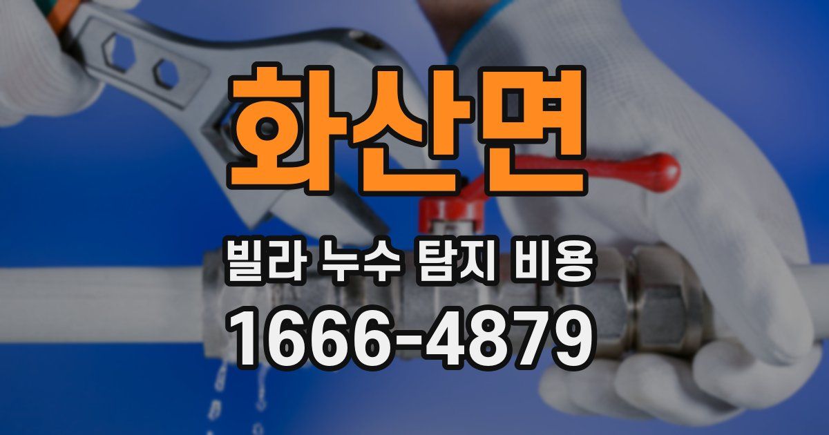 화산면 빌라 누수 탐지 비용
