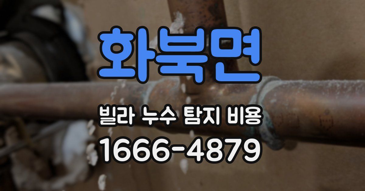 화북면 빌라 누수 탐지 비용