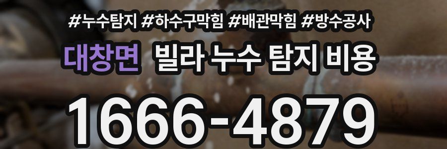 대창면 빌라 누수 탐지 비용
