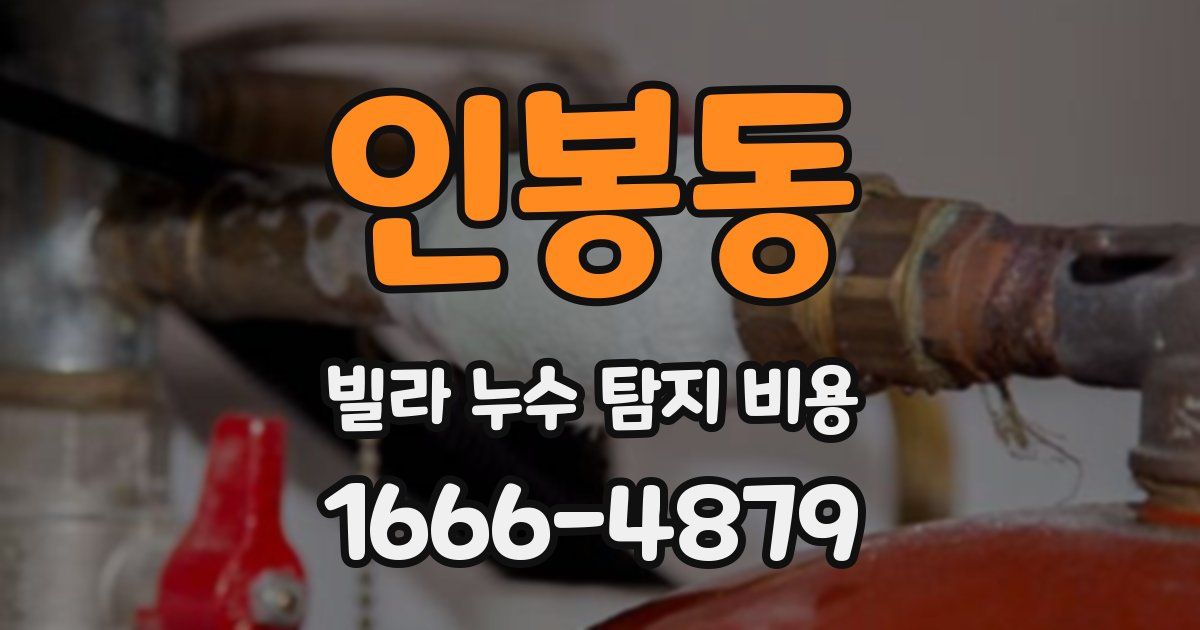 인봉동 빌라 누수 탐지 비용