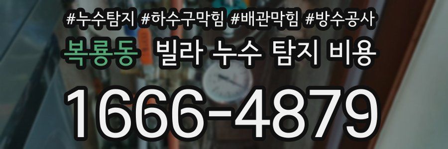 복룡동 빌라 누수 탐지 비용