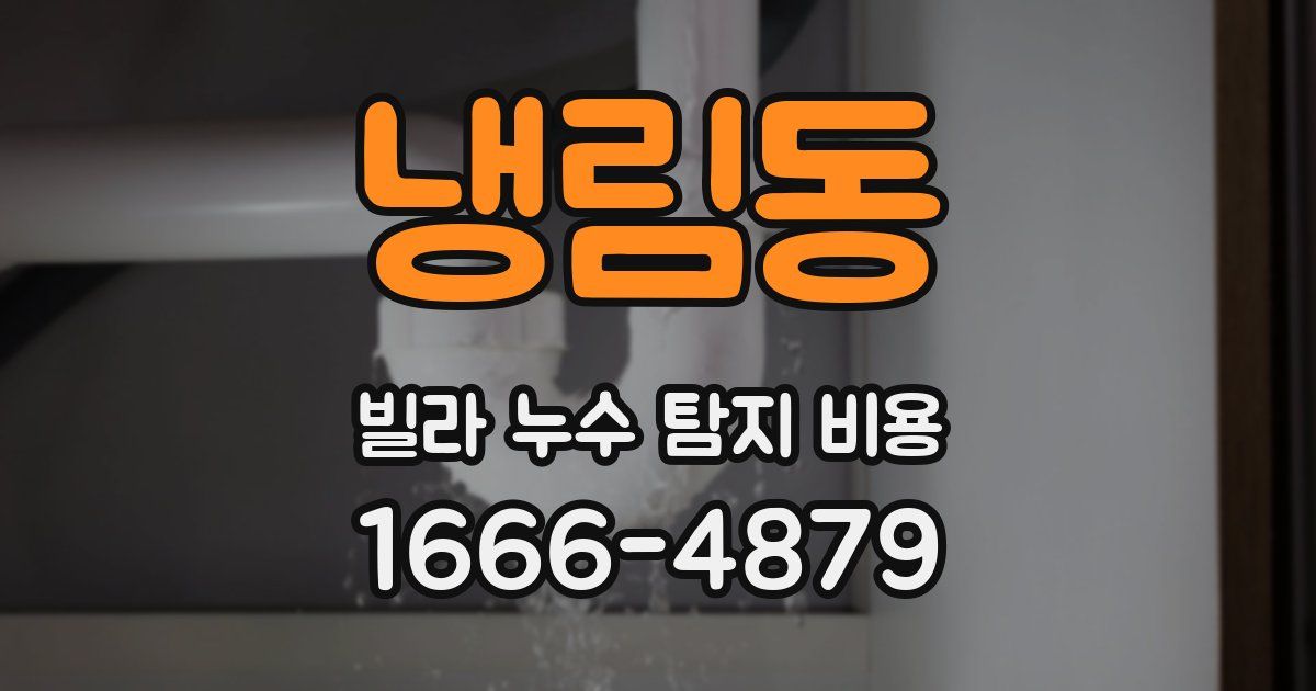 냉림동 빌라 누수 탐지 비용