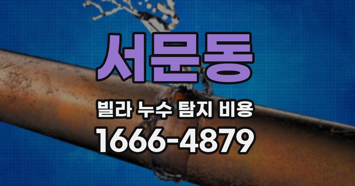서문동 빌라 누수 탐지 비용