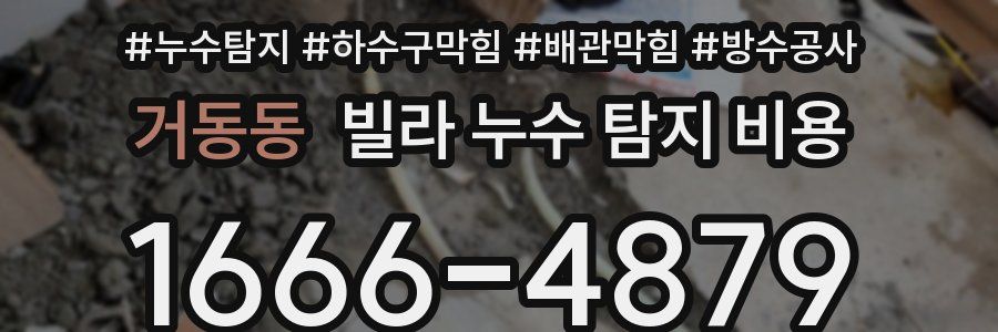 거동동 빌라 누수 탐지 비용