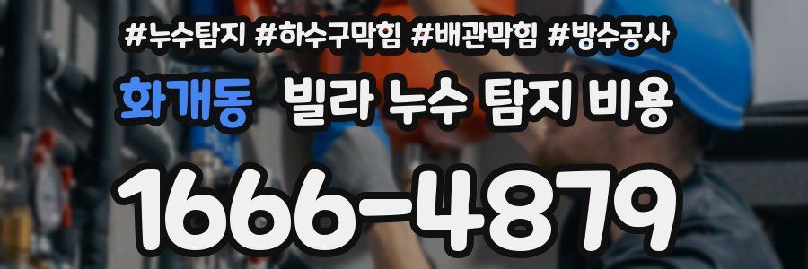화개동 빌라 누수 탐지 비용