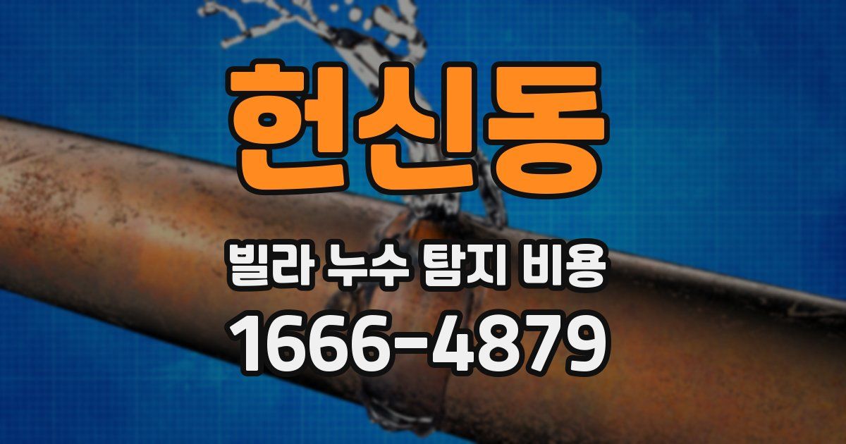 헌신동 빌라 누수 탐지 비용