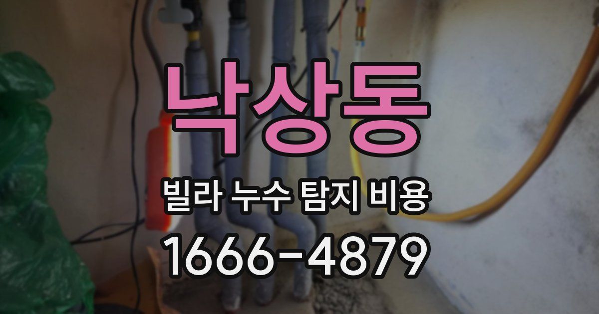낙상동 빌라 누수 탐지 비용