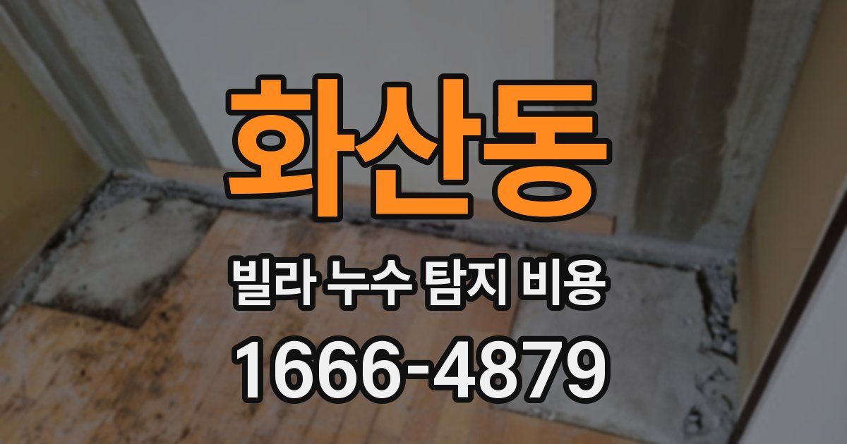 화산동 빌라 누수 탐지 비용