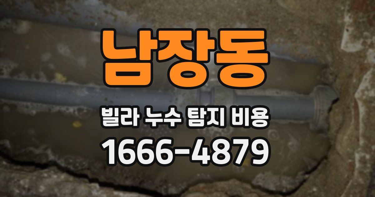남장동 빌라 누수 탐지 비용