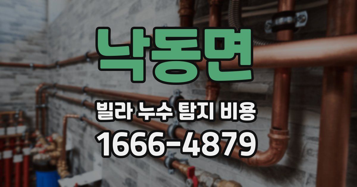 낙동면 빌라 누수 탐지 비용