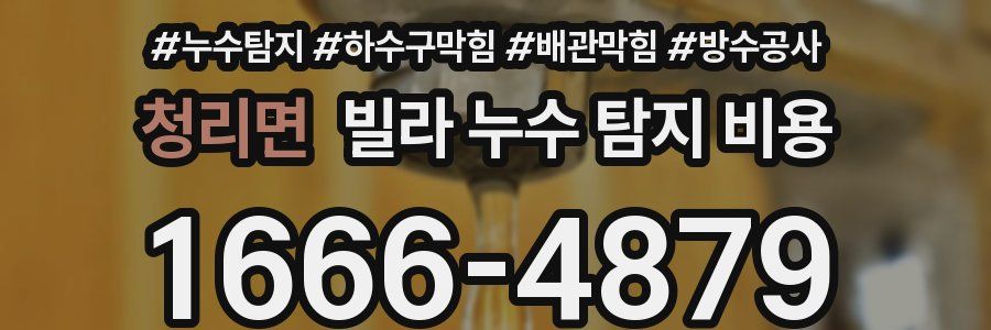 청리면 빌라 누수 탐지 비용
