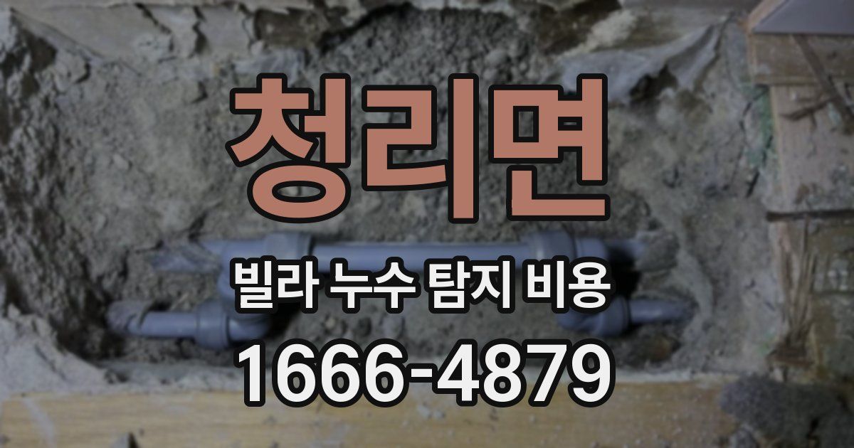청리면 빌라 누수 탐지 비용