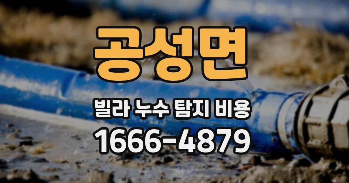 공성면 빌라 누수 탐지 비용