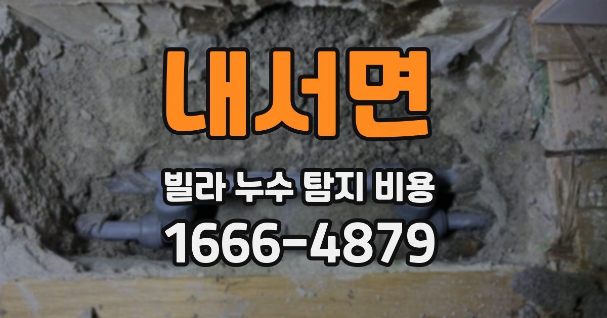내서면 빌라 누수 탐지 비용