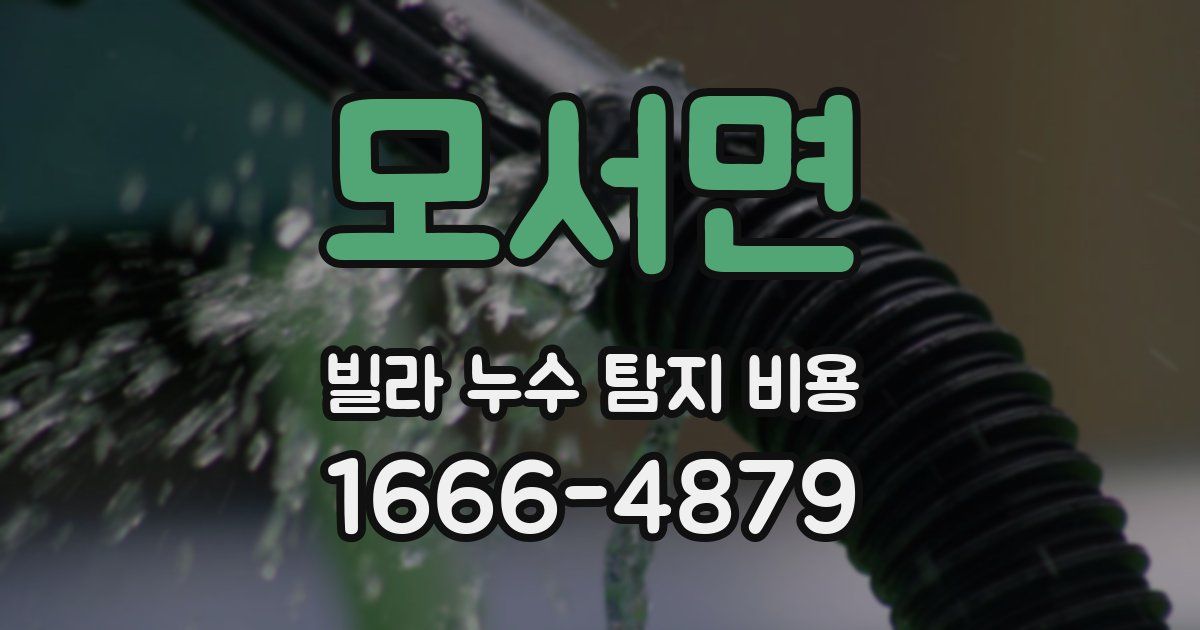 모서면 빌라 누수 탐지 비용