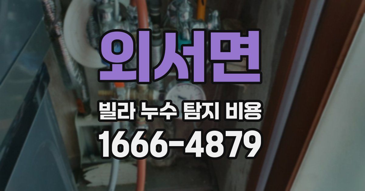 외서면 빌라 누수 탐지 비용