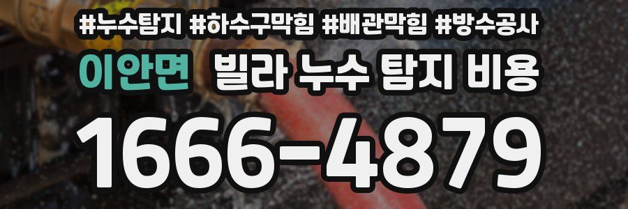 이안면 빌라 누수 탐지 비용