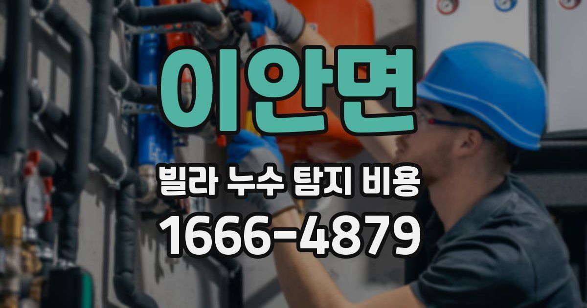 이안면 빌라 누수 탐지 비용