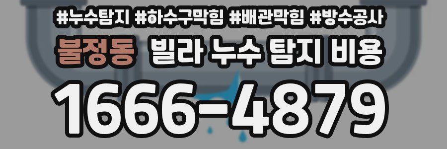불정동 빌라 누수 탐지 비용