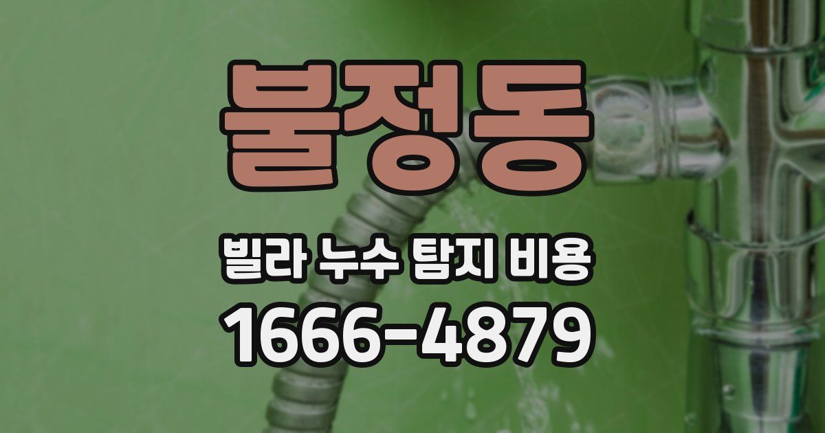 불정동 빌라 누수 탐지 비용