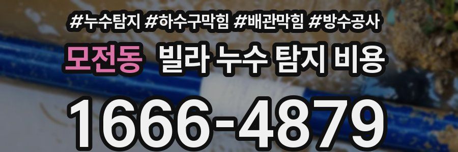 모전동 빌라 누수 탐지 비용