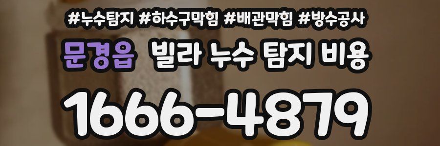 문경읍 빌라 누수 탐지 비용