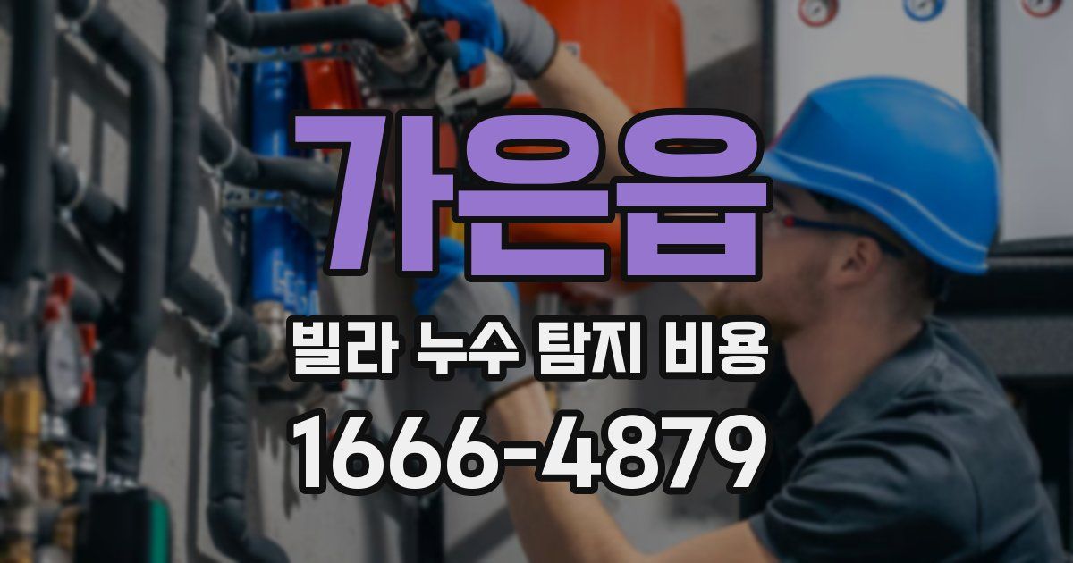 가은읍 빌라 누수 탐지 비용