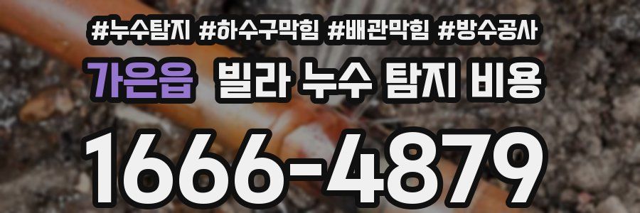 가은읍 빌라 누수 탐지 비용