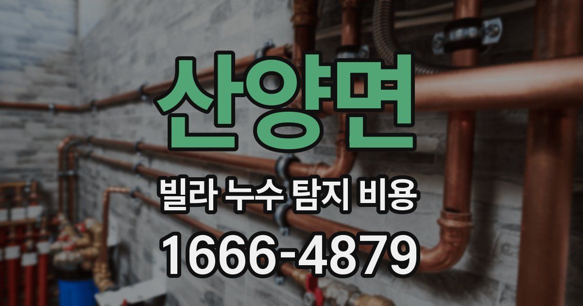 산양면 빌라 누수 탐지 비용