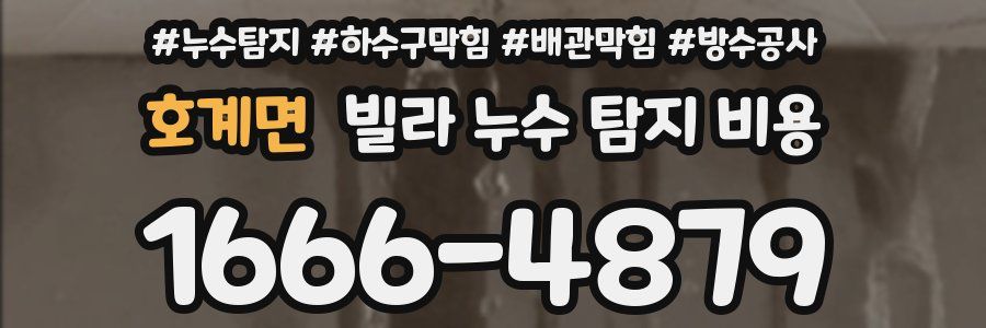 호계면 빌라 누수 탐지 비용