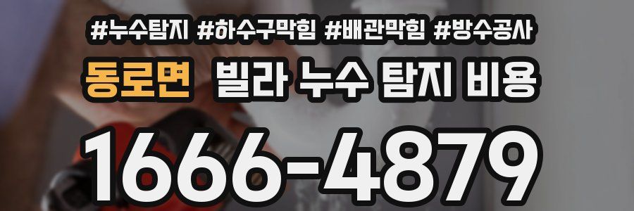 동로면 빌라 누수 탐지 비용