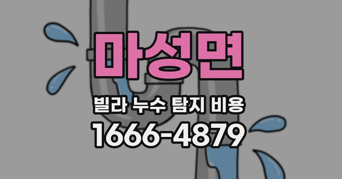 마성면 빌라 누수 탐지 비용
