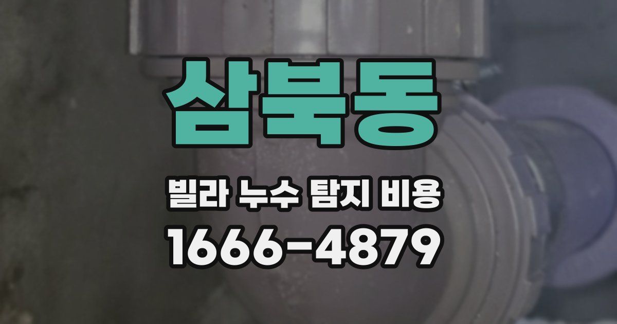 삼북동 빌라 누수 탐지 비용