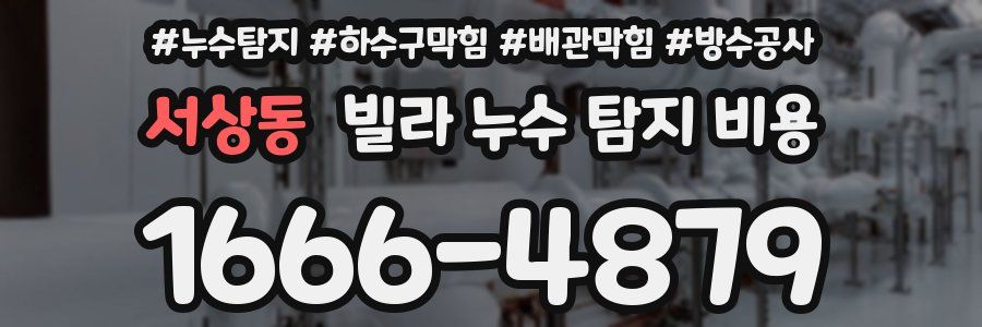 서상동 빌라 누수 탐지 비용