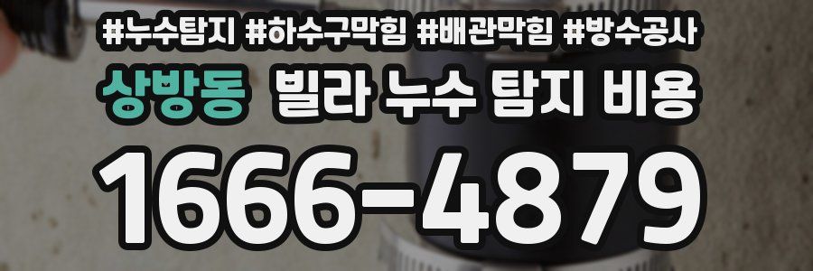 상방동 빌라 누수 탐지 비용