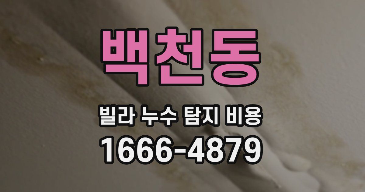 백천동 빌라 누수 탐지 비용