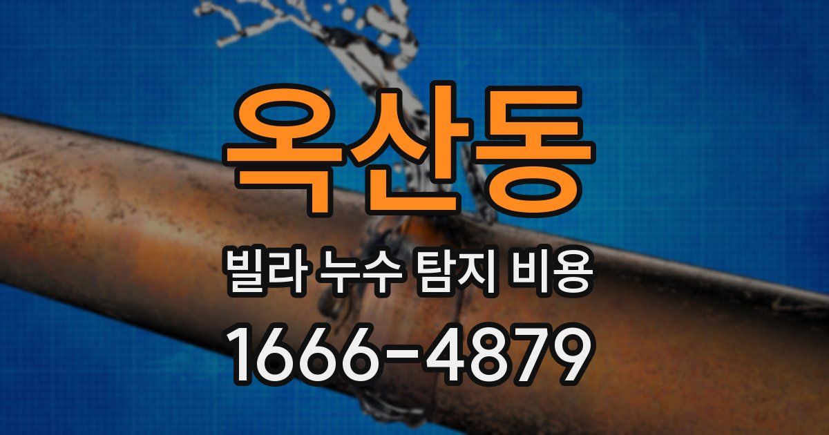 옥산동 빌라 누수 탐지 비용