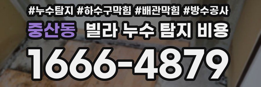 중산동 빌라 누수 탐지 비용