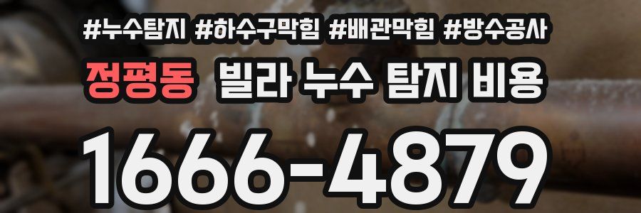 정평동 빌라 누수 탐지 비용