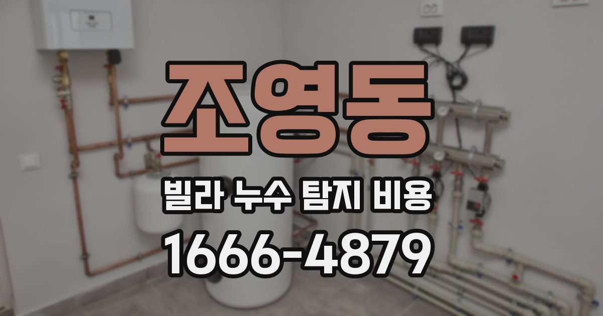 조영동 빌라 누수 탐지 비용