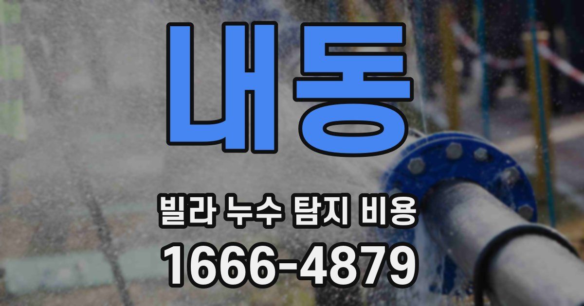내동 빌라 누수 탐지 비용