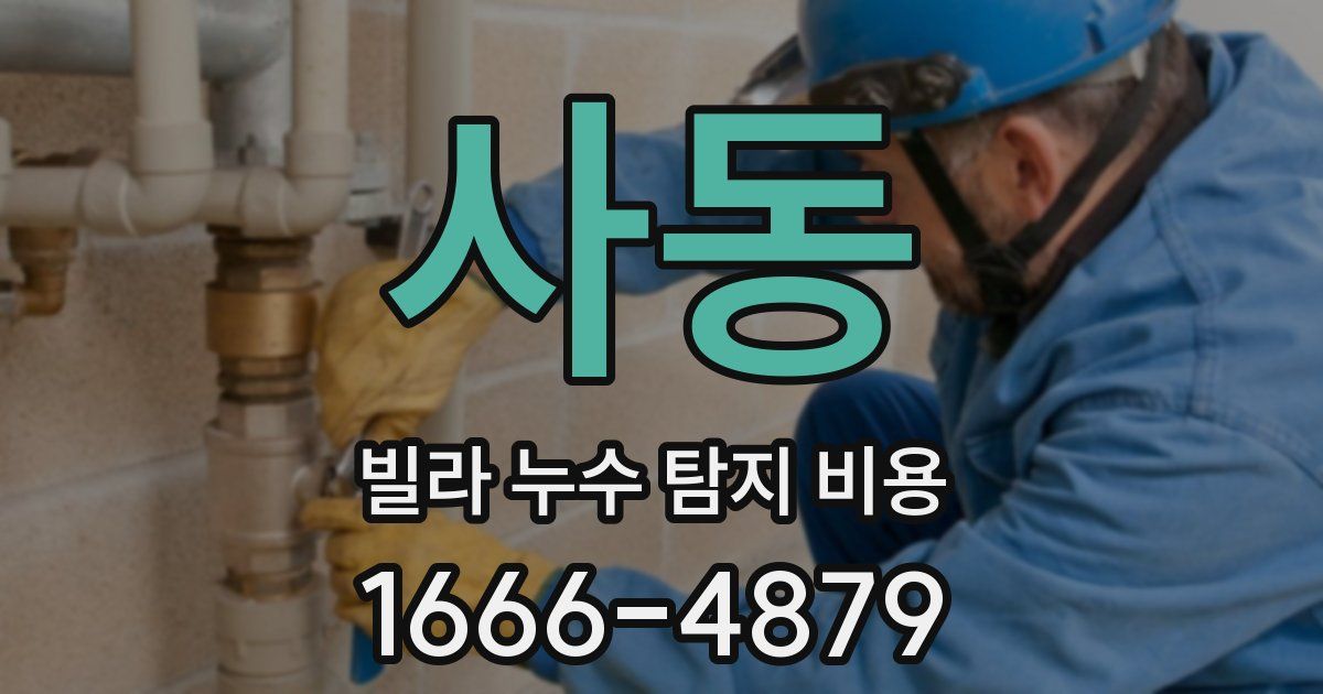사동 빌라 누수 탐지 비용