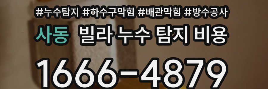 사동 빌라 누수 탐지 비용