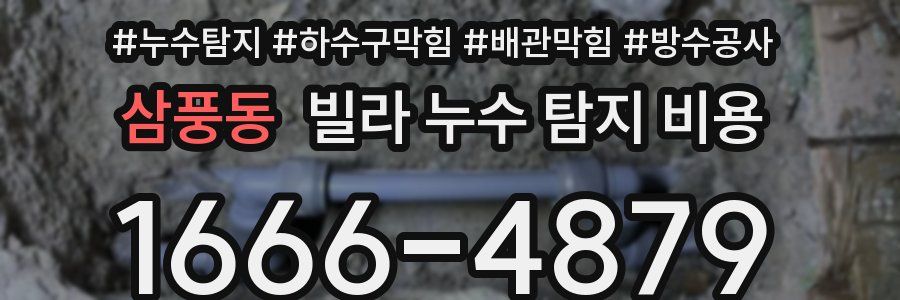 삼풍동 빌라 누수 탐지 비용