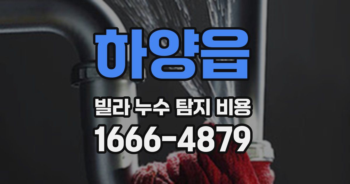 하양읍 빌라 누수 탐지 비용